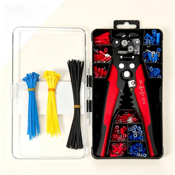 KAIWEETS Automatic Wire Stripper 260PCS Crimp Connectors and Terminals, Multi-Function Wire Cutter Tool, Reusable Insulated Wire Connectors Kit, Quick Wire Stripping and Crimping for Electrical Tasks, Professional Ratchet Wire Stripper with Smooth Action