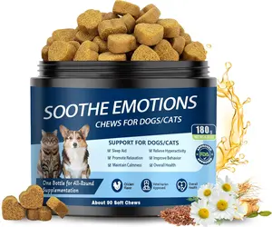 Calming Chews for Dogs, Dog Calming Chews Treats Anxiety Relief Bites with Melatonin, Puppy Sleep Aid for Thunder, Noise, Barking, Separation Anxiety, 90 Soft Chews