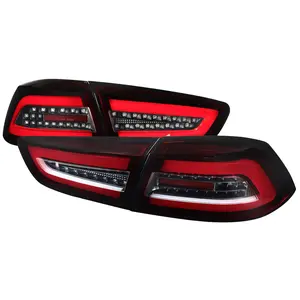 2008-2017 Mitsubishi Lancer / 2008-2015 Lancer EVO X Sedan Red Bar LED Tail Lights (Black Housing/Red Lens)
