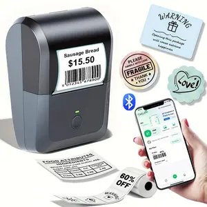 5.08 Cm Portable Mini Printer, Thermal Label Printer with Roll Paper, Small Pocket Printer, Easy to Use, Ideal for Offices, Homes, Small Businesses
