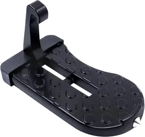 Car Door Step with Roof Rack Mount, 400lb Capacity, Aircraft-Grade Aluminum, Anti-Slip Surface, 6.3-inch Platform, Black