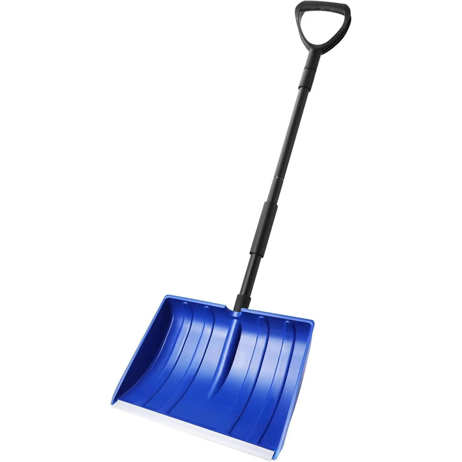 55-in Snow Shovel, Outdoor Garden Hand Tools with D-Grip Handle & Aluminum Strip, Large Capacity Shovel for Driveway Home Garage Car Camping Snow Removal