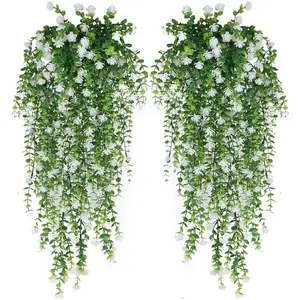 6 bunches of Artificial Rose Pink Spring Flowers | UV-resistant, highly realistic artificial flowers, perfect for use in weddings, living rooms, gardens, front porches, windowsills, centerpieces of dining tables, and outdoor festival decorations | Especia