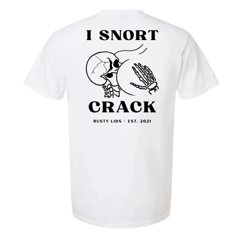I Snort Cr ack Comfort Colors Short-Sleeve Pocket Tee T-Shirt Top