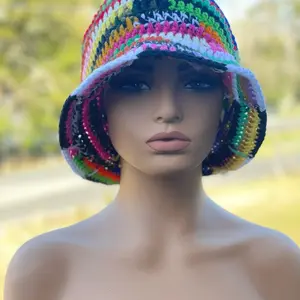 Scrap Yarn Crochet Bucket Hat