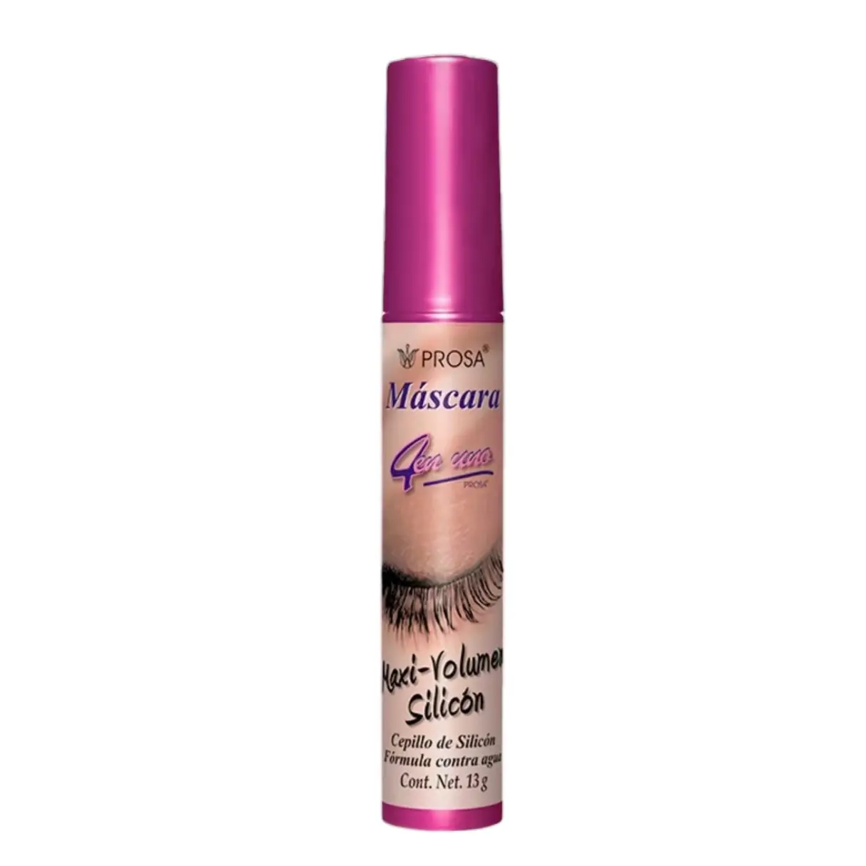 Prosa Maxi-Volume with Silicone Brush - 4 en 1 Eyelash Mascara (FUCHSIA-CAP) -  Makeup -Waterproof