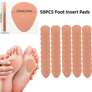 50Pcs Metatarsal Felt Pads Foot Insert Pads Ball of Cushion for Pain Relief Forefoot and Sole Adhesive Foam Accessories for Men and Women 0.2 Inch Thick, Car Interior Accessories Footwear Insole Shoe Active Nail Bedroom