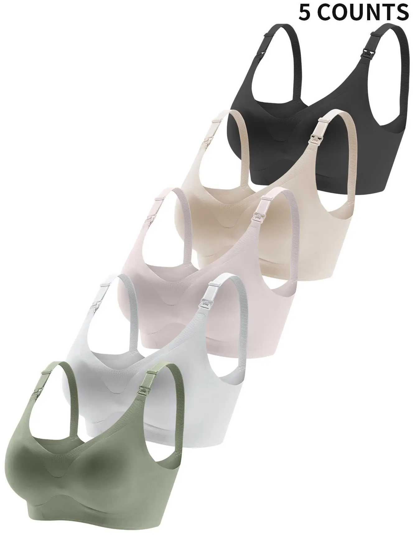 Maternity Solid Color Nursing Bra, Simple Removable Chest Pad Pregnancy Nursing Bra, Maternity Underwear for All Seasons