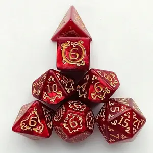 7-Piece Dragon Pattern Dungeons & Dragons Dice Set, Multi-Faced D4-D20 Dice for Tabletop Games, Ideal Gift for Birthdays and Holidays