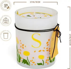 QUALIA Scented Candle 17.5 oz – Large Tumbler with Dual Wicks, 110-Hour Burn Time, Long-Lasting Fragrance, Ideal for Home Decor or Holiday Gifting (Letter S, Amber & Wood)