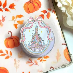 Fairytale Castle Phone Grip/Kindle Grip Pastel Princess Aesthetic MagSafe Holder, Cute Fantasy Floral Phone Stand, Dreamy Coquette Mobile Accessory
