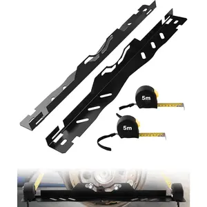 One-Piece Wheel Alignment Tool Plates(Zero Play), Toe Alignment Plates w/Two 5m Heavy Duty Tape Measures, Automotive Front End Alignment Tool, No Assembly - Eliminate Splicing Errors