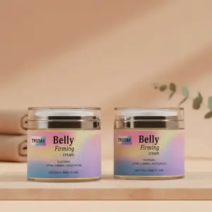 Belly Firming Cream 2-Pack Bundle, 2 x 50g Multicolor Jars with Hyaluronic Acid and Vitamin C, Moisturizing, Hydrating and Lifting Body Care for Women, Body Contouring Cream