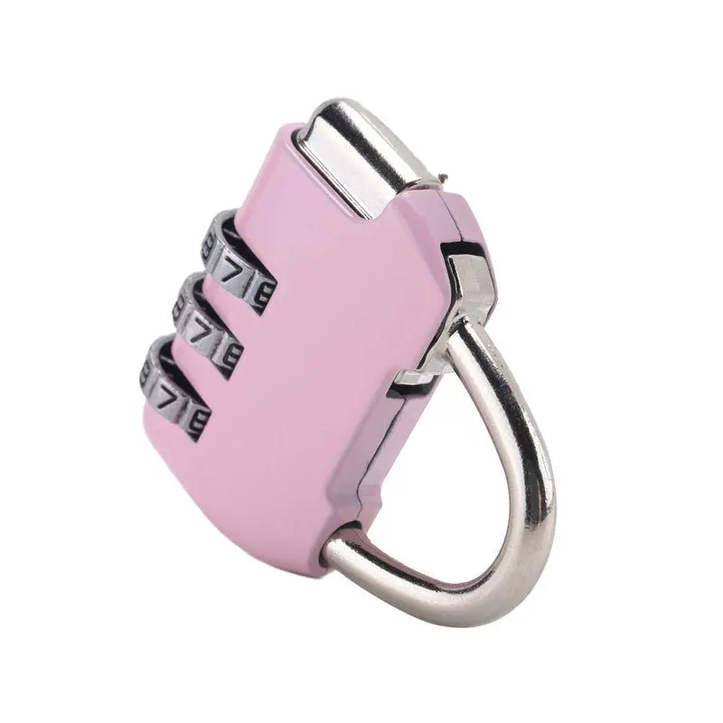 Compact Plastic 3-Digit Resettable Combination Lock Padlock for Small Animal Pet Supplies, Locking Design for Secure Access, Pink