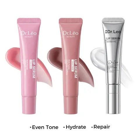 Dr.Leo Tinted Peptide Lip Serum – Brightens Dull-Looking Lips & Smooths Lip Lines, Sheer-to-Buildable Glossy Color + Hydrating Lip Care, Pink Dew / Toast Nude, 15g #sohochic #tiktokshopbacktoschool, Lip Tint, Moisturize, Daily