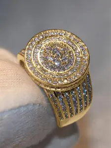 Women's Elegant Artificial Zircon Decorated Ring, Elegant Everyday Ring, Pave Engagement Ring, Exquisite Trendy Ring, cluster stone engagement ring, Fashionable Jewelry for Women As Gift