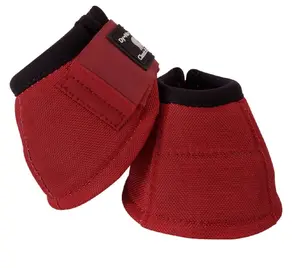 Classic Equine Dynohide No Turn Horse Overreach Bell Boots - 2520D Crimson Red