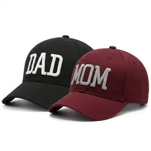 Embroidered DAD And MOM Cap Baseball Hat Adjustable Strapback Casual Black Adjustable Dad Hat The Everyday DAD Hat Great for Father's Day, birthdays, or new dads