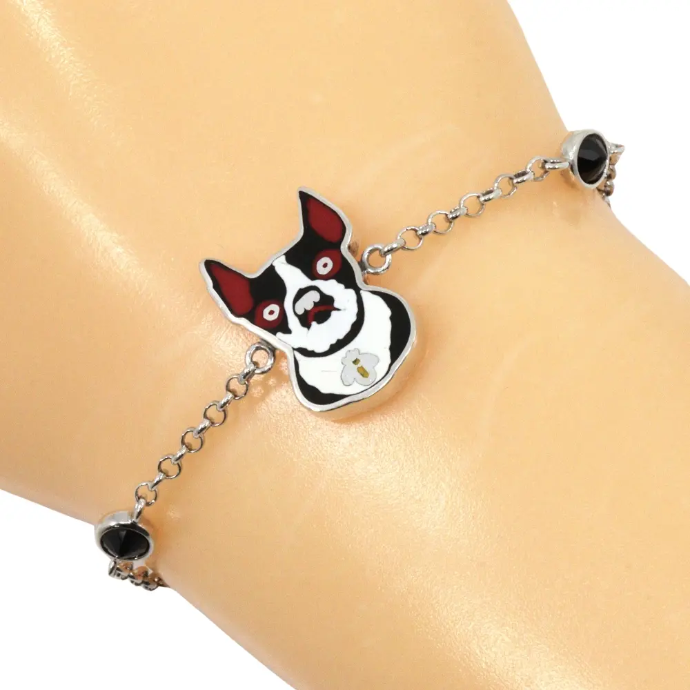 Pre-owned GUCCI Sterling Silver 925 (Ag925) Small Leather Goods BOSCO＆ORSO Silver Bracelet