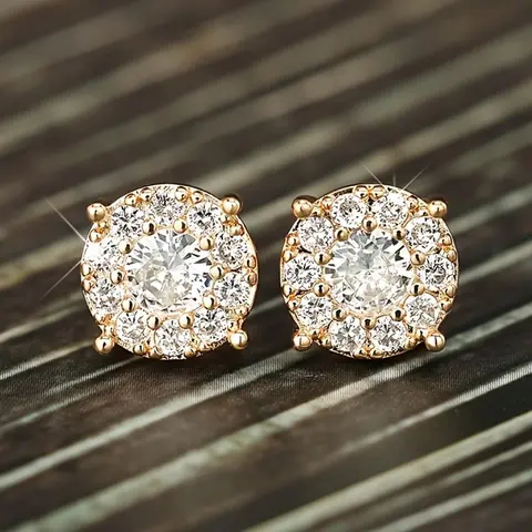 Minimalist Temperament Square Shaped rhinestones Decor Stud Earrings, Shining Earrings, Copper Earrings, Fashionable Jewelry for Women & Men, Trendy All-match & Exquisite Jewelry for Birthday Gift, High Quality Earrings, Square Rhinestone Studs