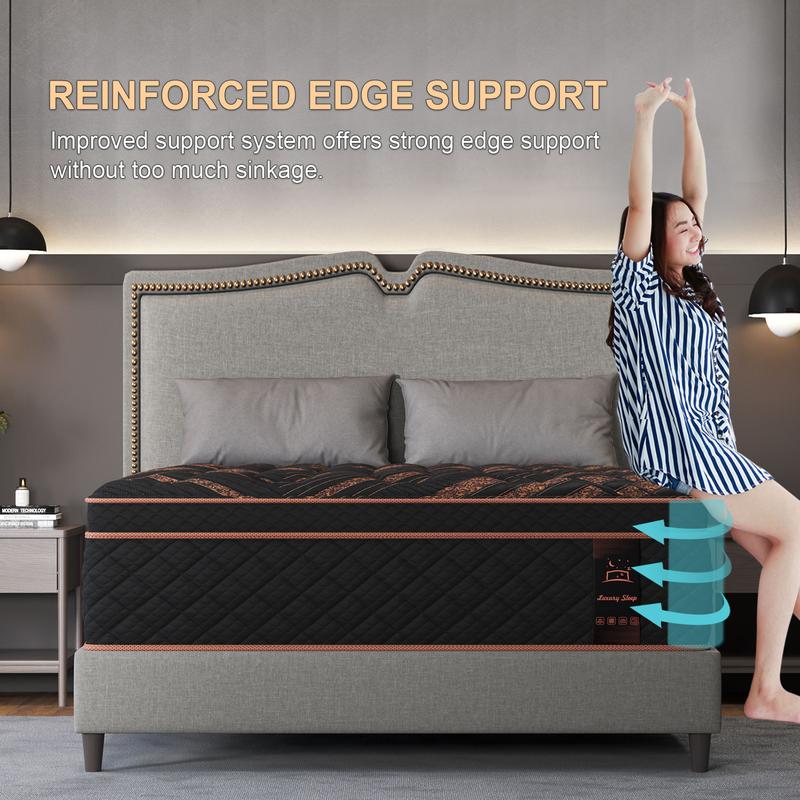 12/14 Inch Memory Foam Mattress Hybrid Pocket Spring Twin Full Queen King Mattress In A Box -Euro Top Mattresses Medium Firm For Motion Isolation, Edge Support