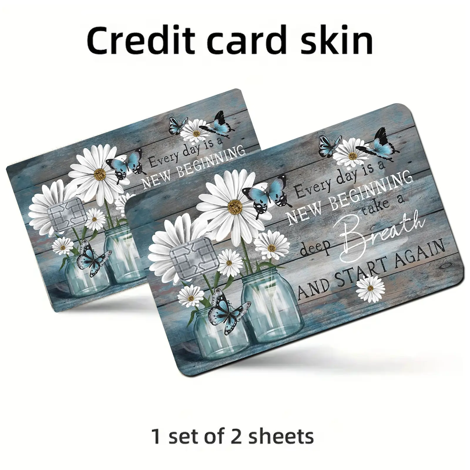 2 Credit Card Debit Card Skin Stickers, Adhesive Decals, Durable Adhesive Stickers, Ultra-Thin Matte Feel Waterproof Scratch-Resistant Durable Creative Colorful Patch for Small Chip Cards, Decorative Stickers
