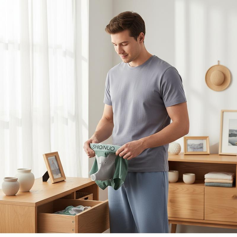 SHIQINUO Elephant Boxer Briefs for Men Funny Modal 3D Trunk Pouch Soft Breathable Stretch Fabric Separated Support Novelty Gift for Boyfriend or Husband Unique Menswear Set XL Regular Fit Underwear