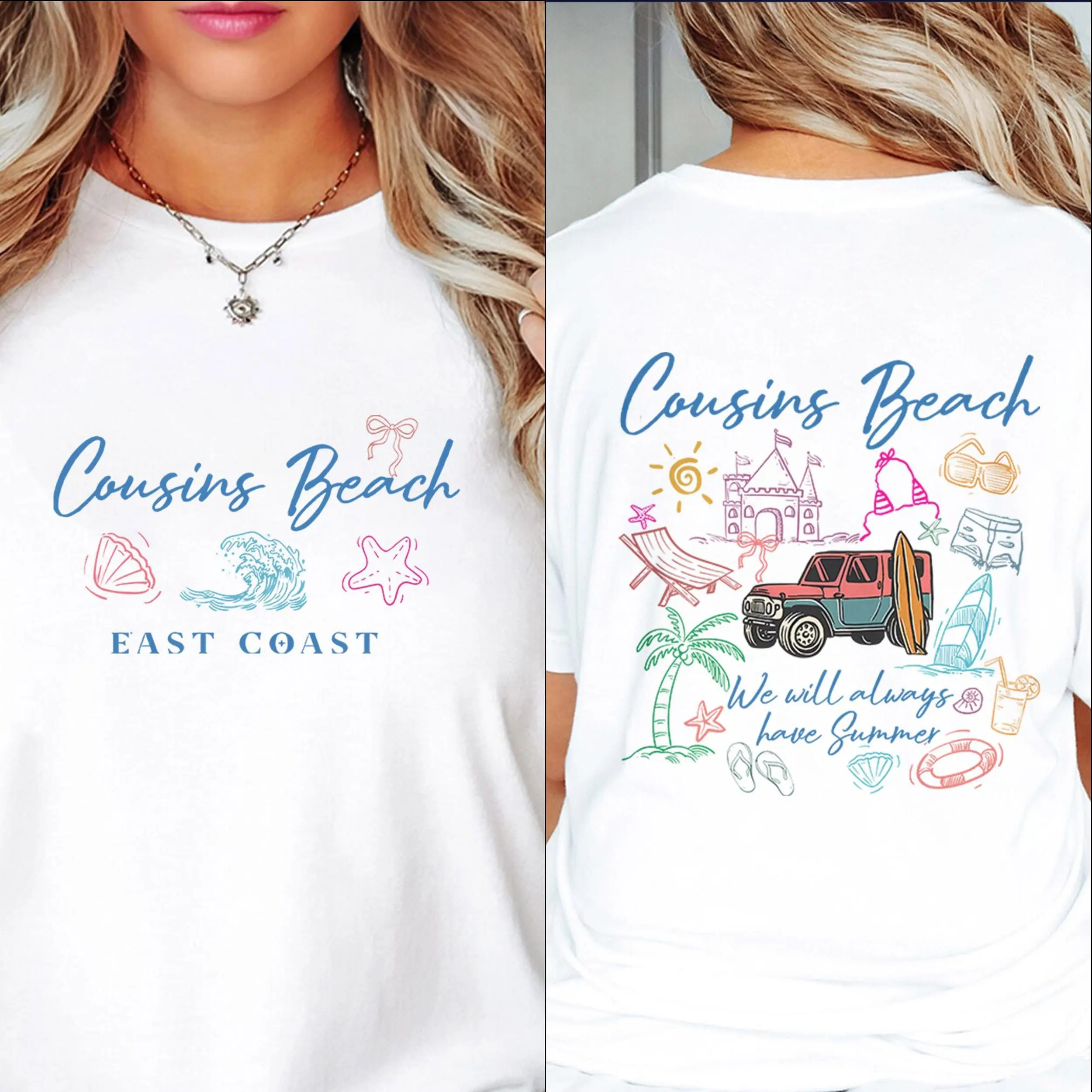 Cousins Beach TSITP Graphic Tee, The Summer I Turned Pretty Youth Shirt, We Will Always Have Summer Team Conrad Belly Jeremiah 2-Sided Unisex T-Shirt, Perfect Gift For Men, Women, And Kids