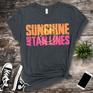 RTS SUNSHINE AND TAN LINES SUMMER DTF DIRECT TO FILM transfers ADULT 8X12  21-F