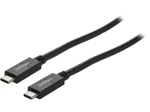 StarTech.com USB31C5C1M USB C Cable – 3 ft / 1m – with Power Delivery (USB PD) – Power Pass Through Charging – USB to USB Cord