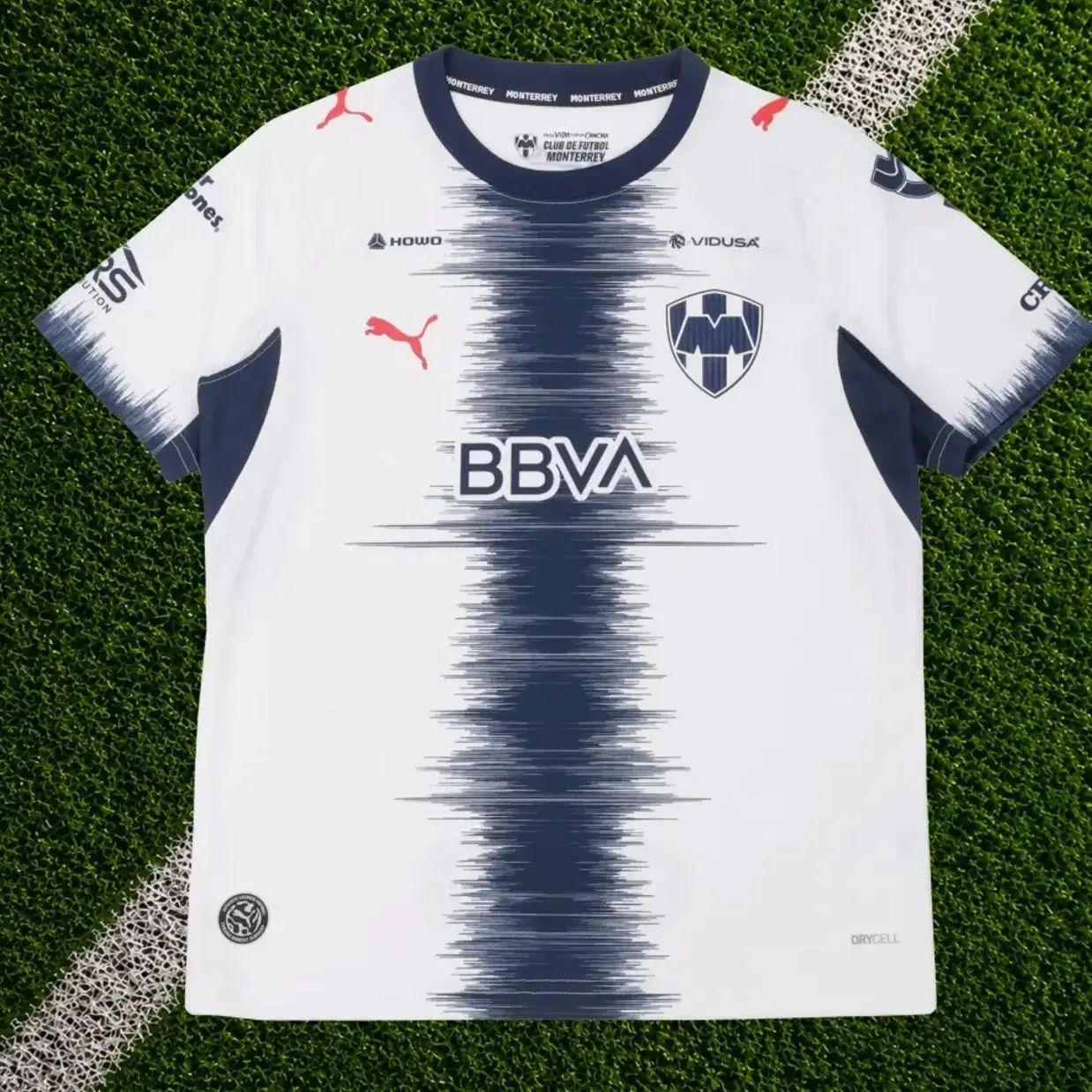 [FULL LOGO] - White Monterrey Away Soccer Shirt 26-27, Mexico Game Day Sports Top, Quick-Dry Short Sleeve Soccer Jersey for Liga MX Fan, Full Size S-5XL - Personalization upon request