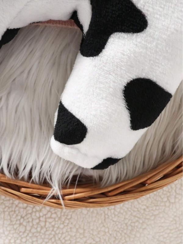 Persoplay Kids Baby Girls Cow Design Hooded Fuzzy Costume Jumpsuit - Soft and Fuzzy Material, Ideal for Outdoor Activities