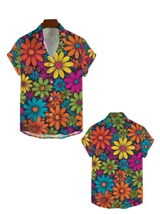 2026 Men's Essential Hawaiian Collared Shirt, Colorful Tropical Floral Print for Spring & Summer, Soft Fitted Casual Style, Perfect for Vacation & Daily Wear，Limited-time offer, fast shipping.