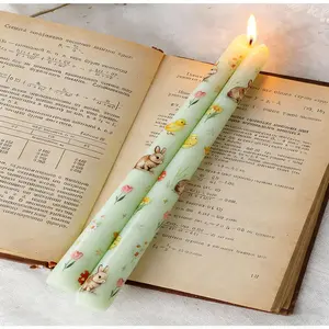 Easter Wax Set, Multi-Color Candles, Rabbit/egg/chick Prints, High-Quality Smokeless Wax, Perfect for Easter Table Decor, Home Décor, Gift Ideas