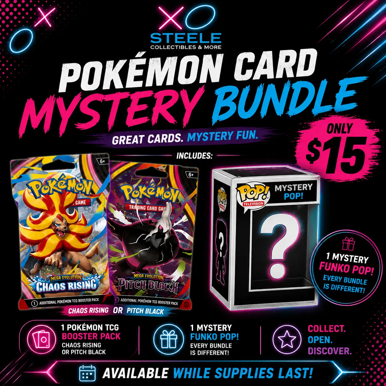 Pokémon Card Mystery Bundle + Mystery Funko Pop With Protector