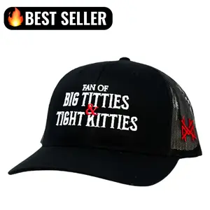 Fan of Big T*tties and Tight Kitties MadHatter's Embroidered Snapback Adjustable (Up To A Size 8 Head) Premium Trucker Hat