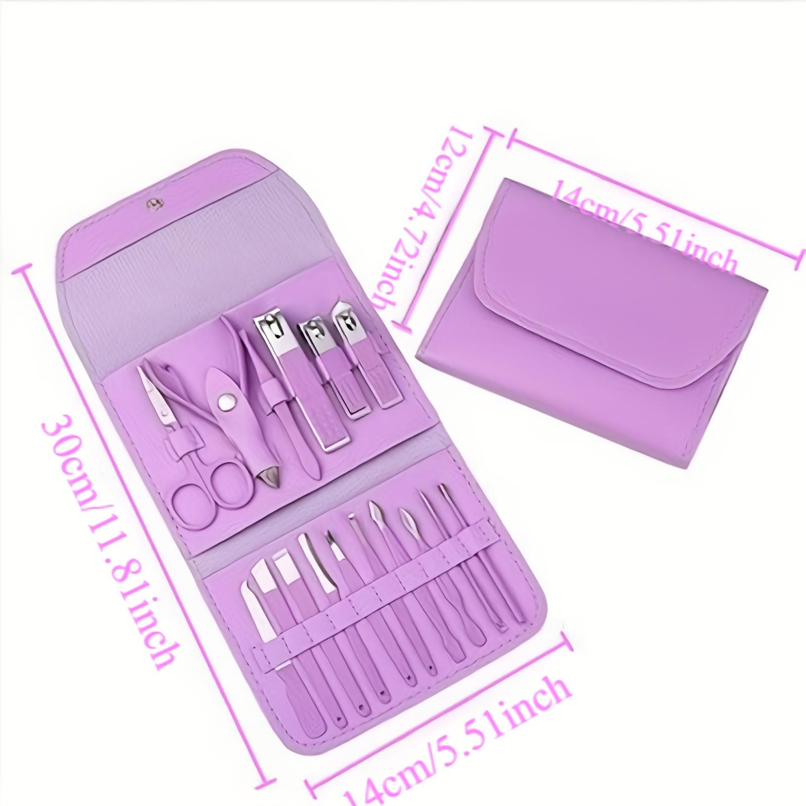 Set Of 16 Premium Stainless Steel Modern Style Of Nail Clippers Suit, Straight Blade Nail File, Ear Picks, Scissors, Beauty Care Professional Travel Kit Set Of 16 Premium Stainless Steel Modern Style Of Nail Clippers Suit, Straight Blade Nail File, Ear Picks, Scissors, Beauty Care Professional Travel Kit