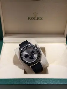 Rolex Daytona Ghost Dial Ceramic Bezel 18K White Gold Watch Oyster Flex Bracelet