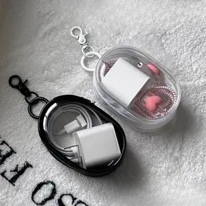 Transparent PVC Cosmetic Bag, Makeup Bags, Portable Cable Organizer with Zipper, Ideal for Travel & Daily Use, Unisex Design, Perfect for Small Items Storage