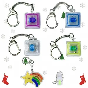 3PCS LED Light-Up Mechanical Keyboard Fidget Keychain Set – Star & Mini Bottle Pendant, Cute Multi-Purpose Decoration for Bags, Keys, Car Mirror, Phone, Stress Relief Toy, Perfect Holiday & Christmas Gift