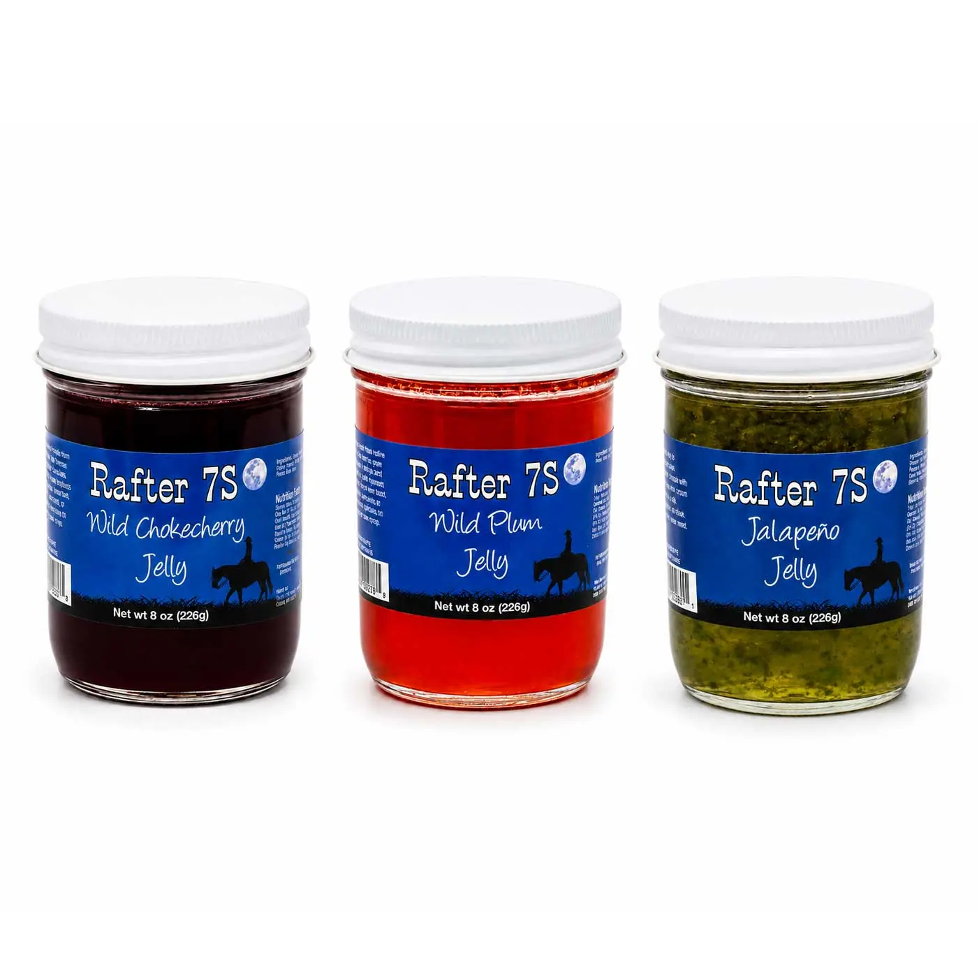 Top Three Jelly Collection | 8 oz | Chokecherry, Wild Plum & Jalapeno | Rafter 7S