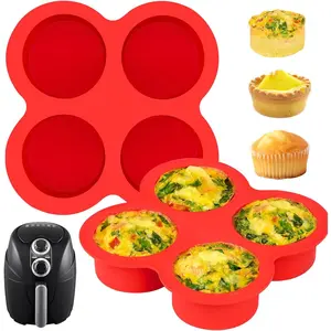2 Pack Air Fryer Egg Bite Molds, 4-Cup Mini Round Muffin Pans  Baking Molds for for Oven, Air Fryer and Pot