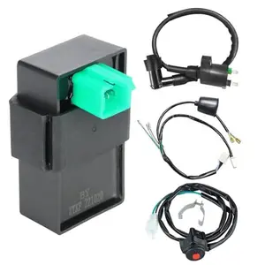 Motorcycle 12V AC 5 Pin CDI with Ignition Coil, Engine Wiring Harness Loom, Kill Switch Start Horn for 110cc 125cc 150cc Dirt Pit Bike Go Kart ATV Quad Buggy Scooter Kazuma SSR Apollo Taotao Roketa