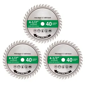 4-1/2" 40T Fine Finish  Cut Circular   with 3/8 Inch Arbor, TCT ATB Trim   - 3 Pack