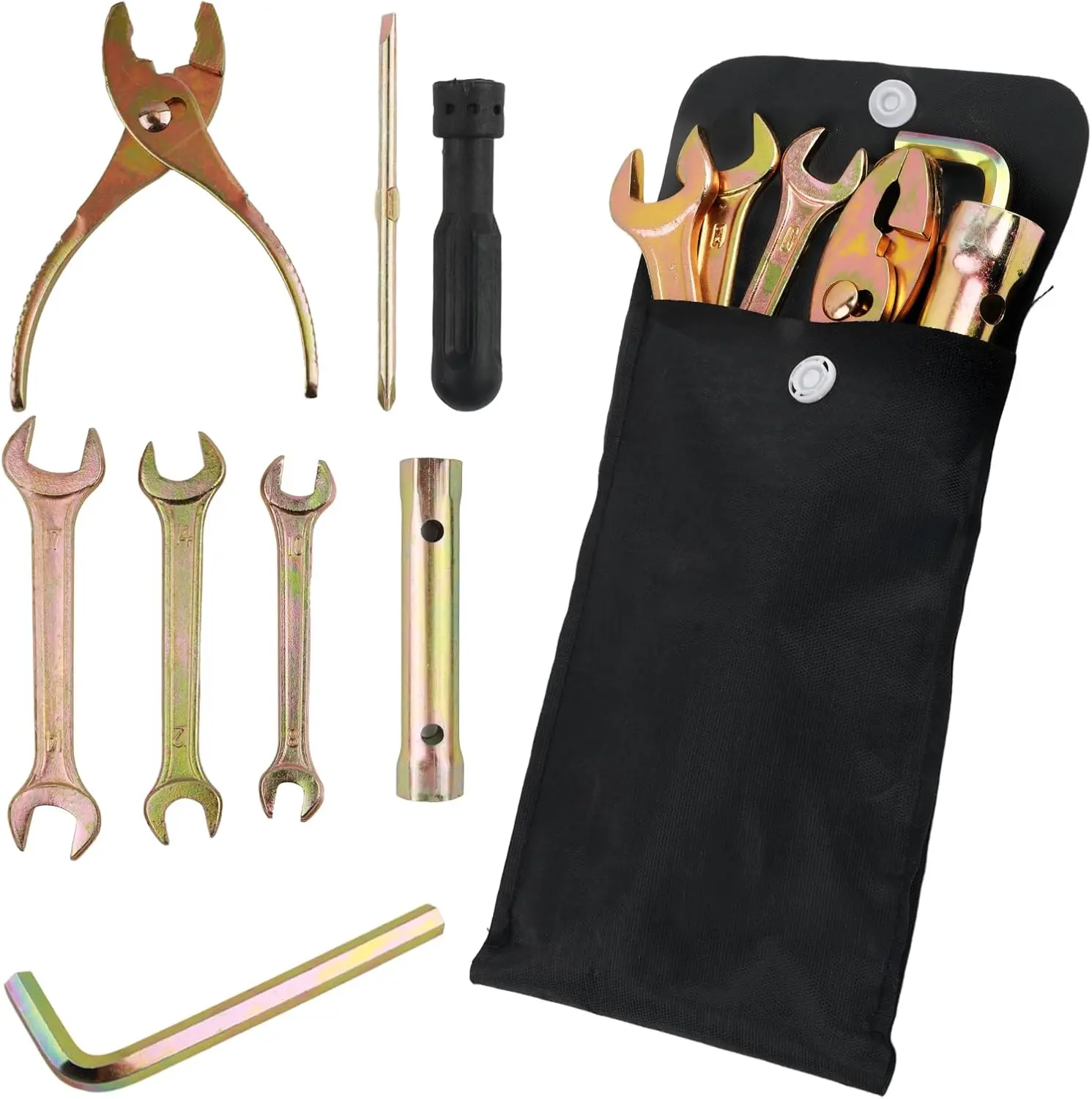 8PCS Motorcycle Tools Kit Set,Portable Motorcycle Repair Kit with Screwdriver Spark Plug Sleeve Spanner Wrench Set for Motorcycles Repair,Multi-Purpose Motorcycles Tool Sets
