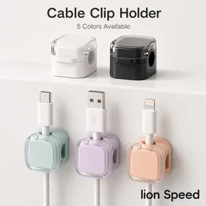 Magnetic Cable Clips 6 Pack, Self-Adhesive Cord Organizer for Charging Cables, Desk Wall Nightstand Office Gift