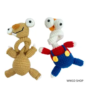 2026 Style Long-necked Sloth and Cuckoo Chicken Plush Toy Pendants, Hand-woven Jewelry