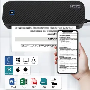 Portable A4 Thermal Printer, Bluetooth-compatible Connectivity, Print Photos & Pdfs, Foldable Roll Paper, Office Home School Travel Use, 2600mah