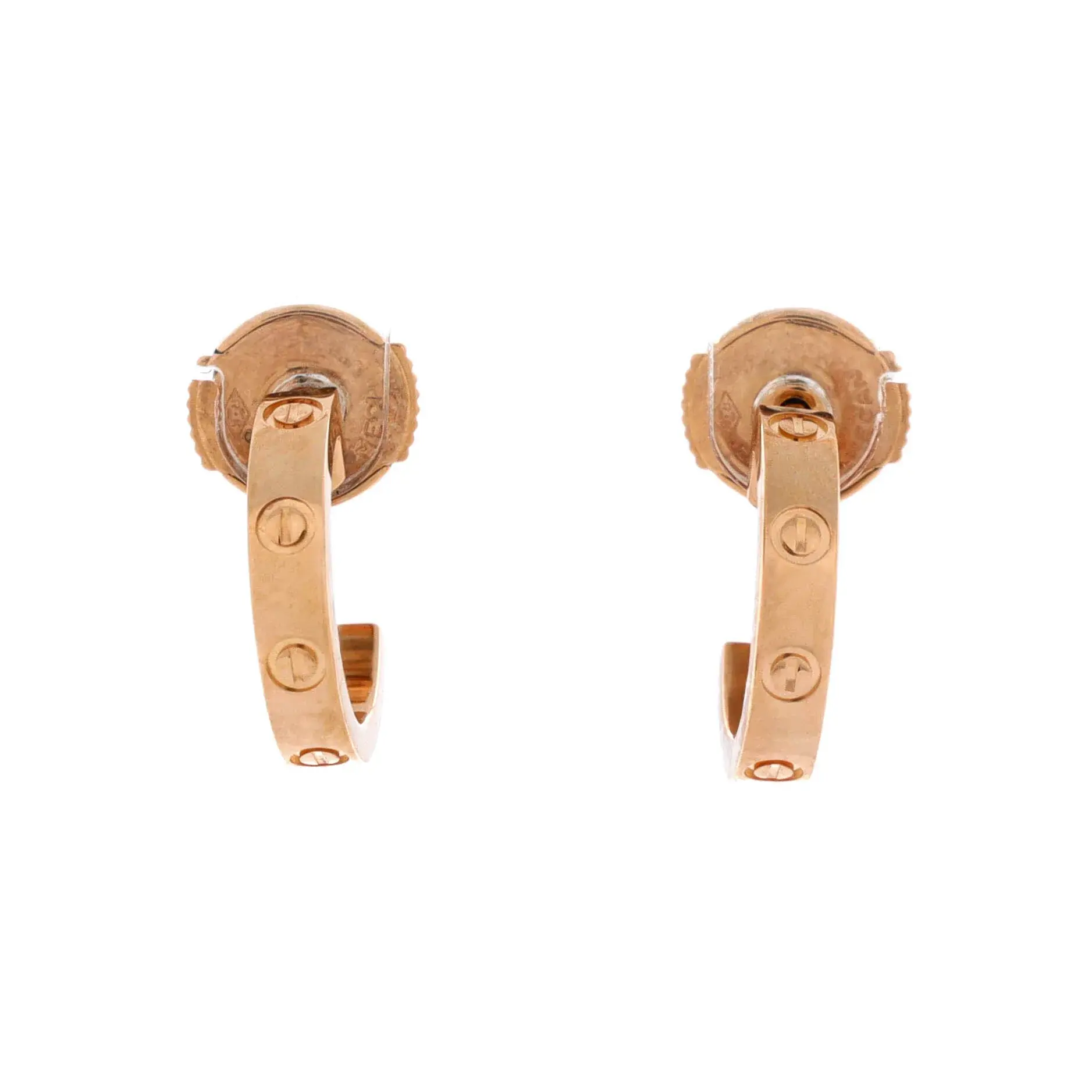 Pre-owned Cartier Love Hoop Earrings 18K Rose Gold Small by Rebag