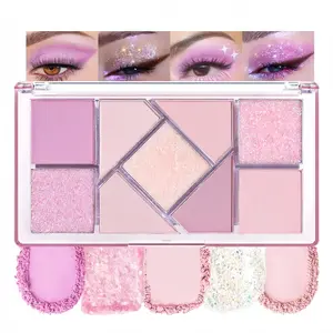 9-Color Eyeshadow Palette, Matte & Shimmer Shades, Long-Lasting and Waterproof, Perfect for Makeup Enthusiasts, Shimmer Matte Eyeshadows
